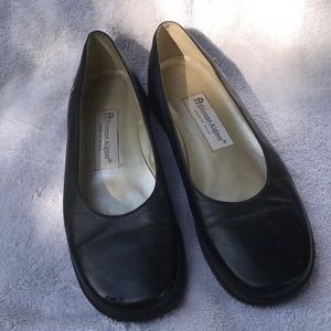 Aigner Designer Flat Black Leather Ballet Flats